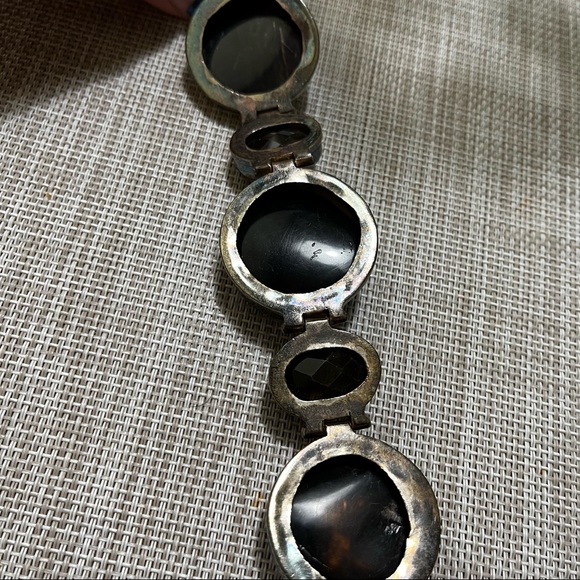 One of a Kind Vintage Sterling Silver Rough Pearl Quartz Bracelet - Picture 4 of 8